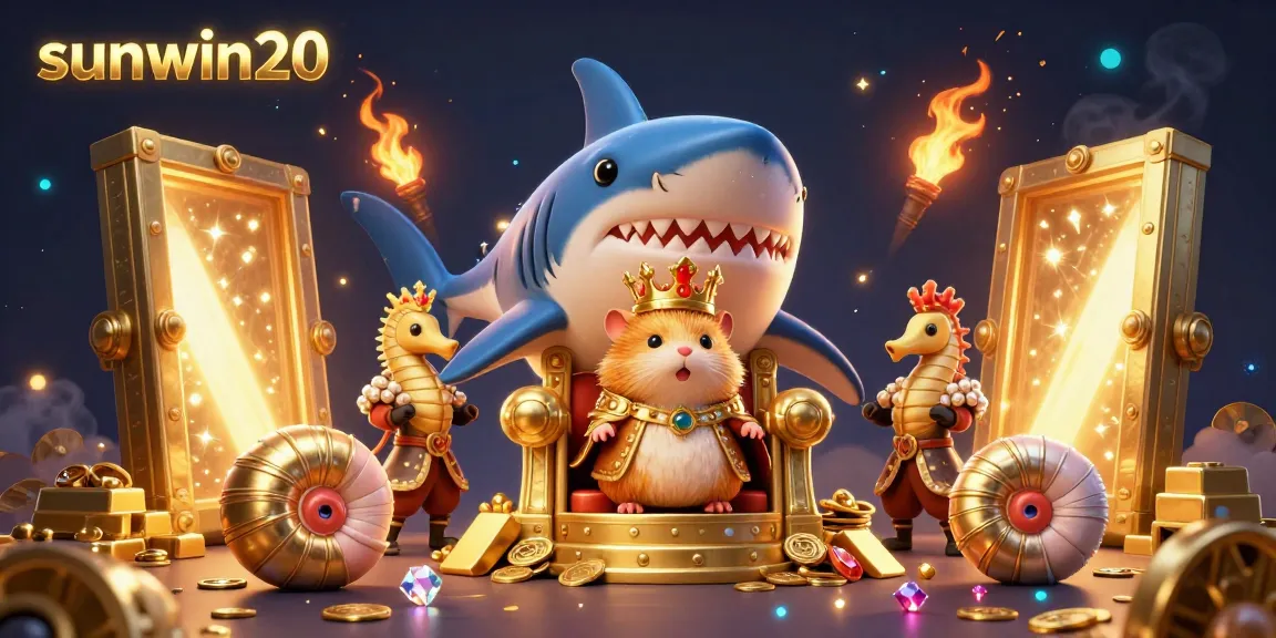 Engage in thrilling gameplay at sunwin20 with a vibrant casino atmosphere featuring gold treasures and a fierce hamster king.